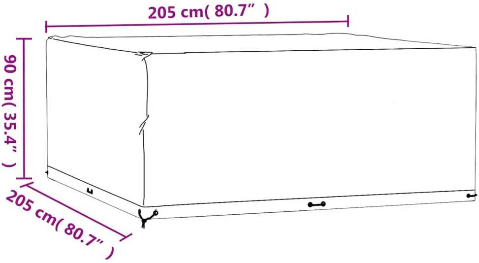 Sodo baldų uždangalai, 2vnt., 205x205x90cm, 16 kilpučių