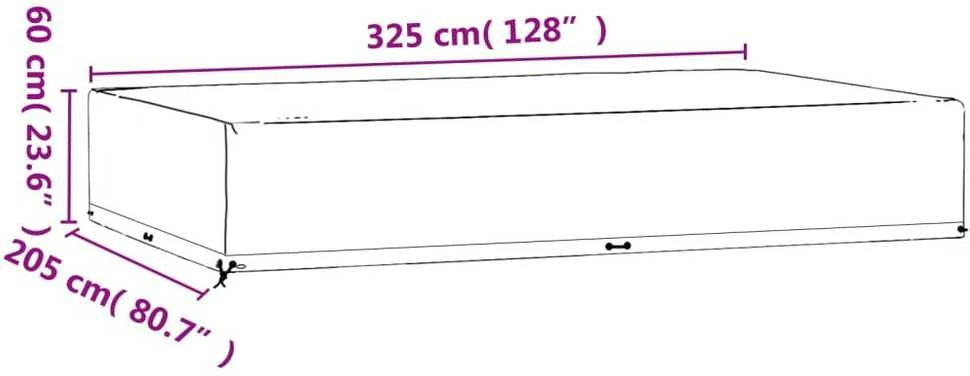 Sodo baldų uždangalai, 2vnt., 325x205x60cm, 16 kilpučių