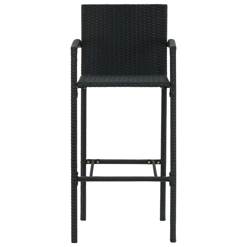 Lauko baldų komplektas Sodo baro baldų komplektas, 9 dalių, juodas (246665+2x313455)