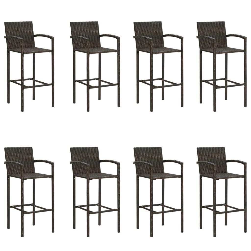 Lauko baldų komplektas Sodo baro baldų komplektas, 9 dalių, rudas (246665+2x313454)