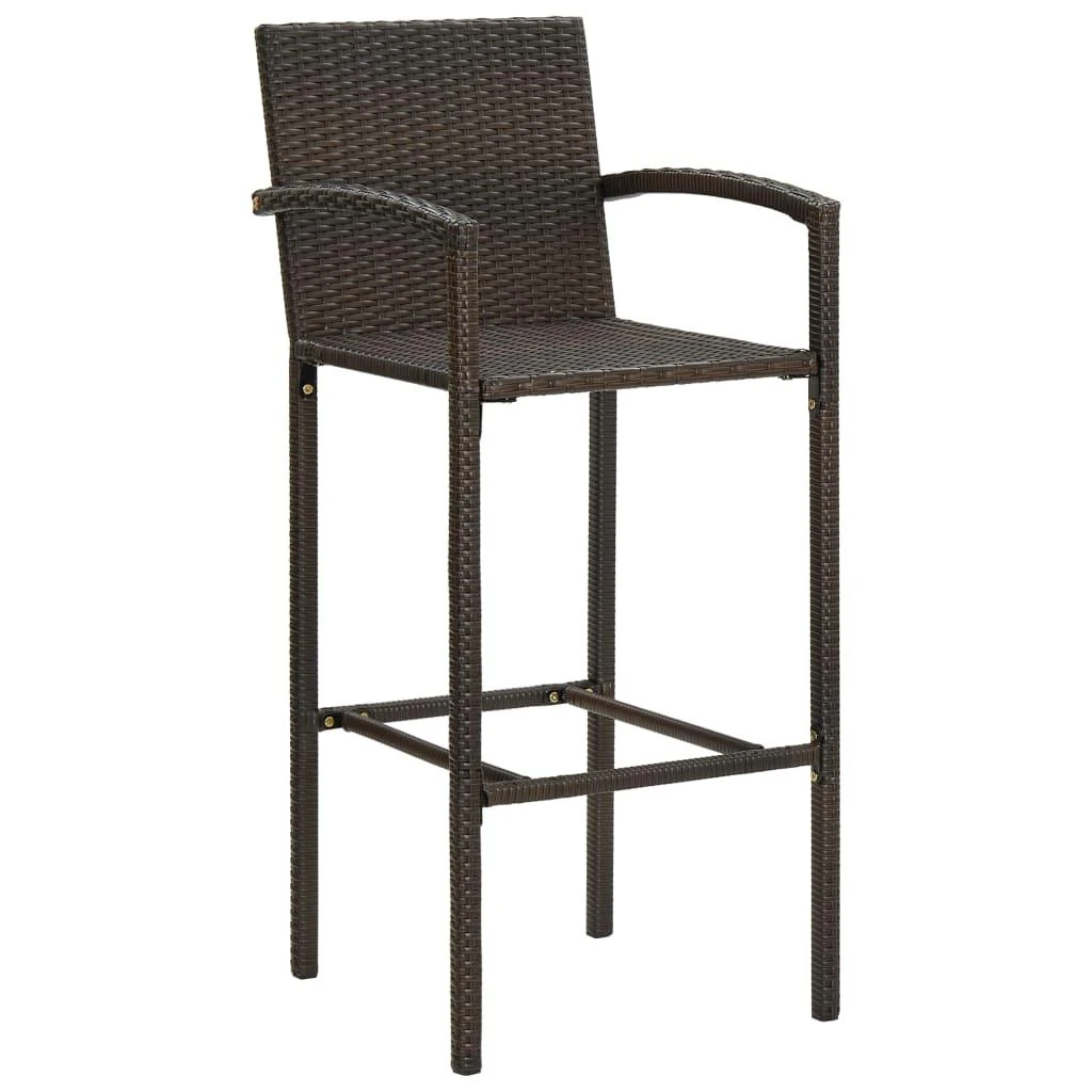 Lauko baldų komplektas Sodo baro baldų komplektas, 9 dalių, rudas (246665+2x313454)