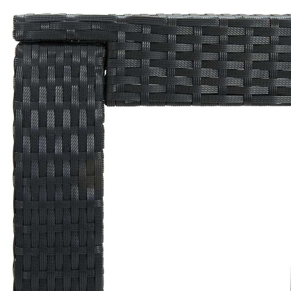 Sodo baro staliukas, juodas, 60,5x60,5x110,5cm, poliratanas