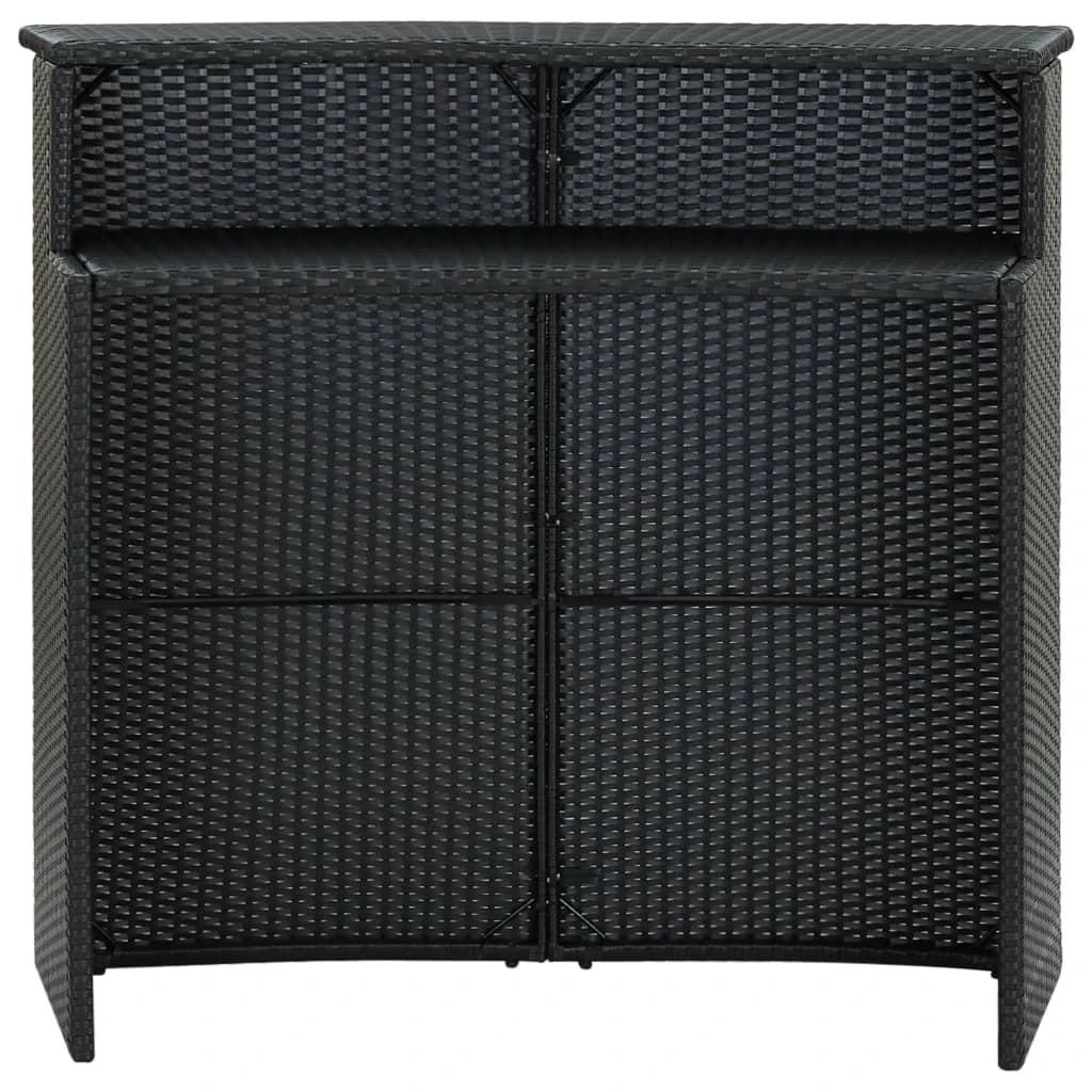 Sodo baro staliukas, juodos spalvos, 120x55x110cm, poliratanas