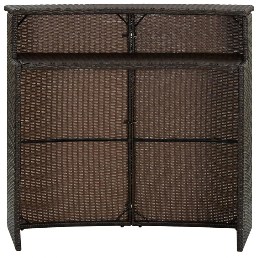 Sodo baro staliukas, rudos spalvos, 120x55x110cm, poliratanas