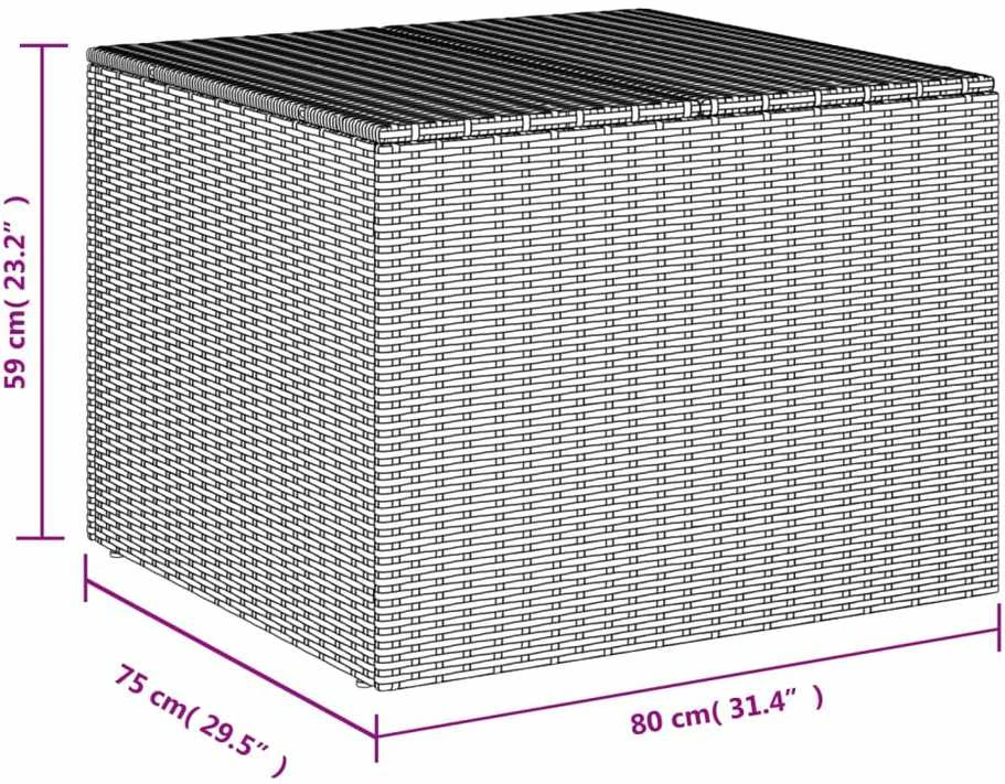 Sodo daiktadėžė, rudos spalvos, 291l, poliratanas