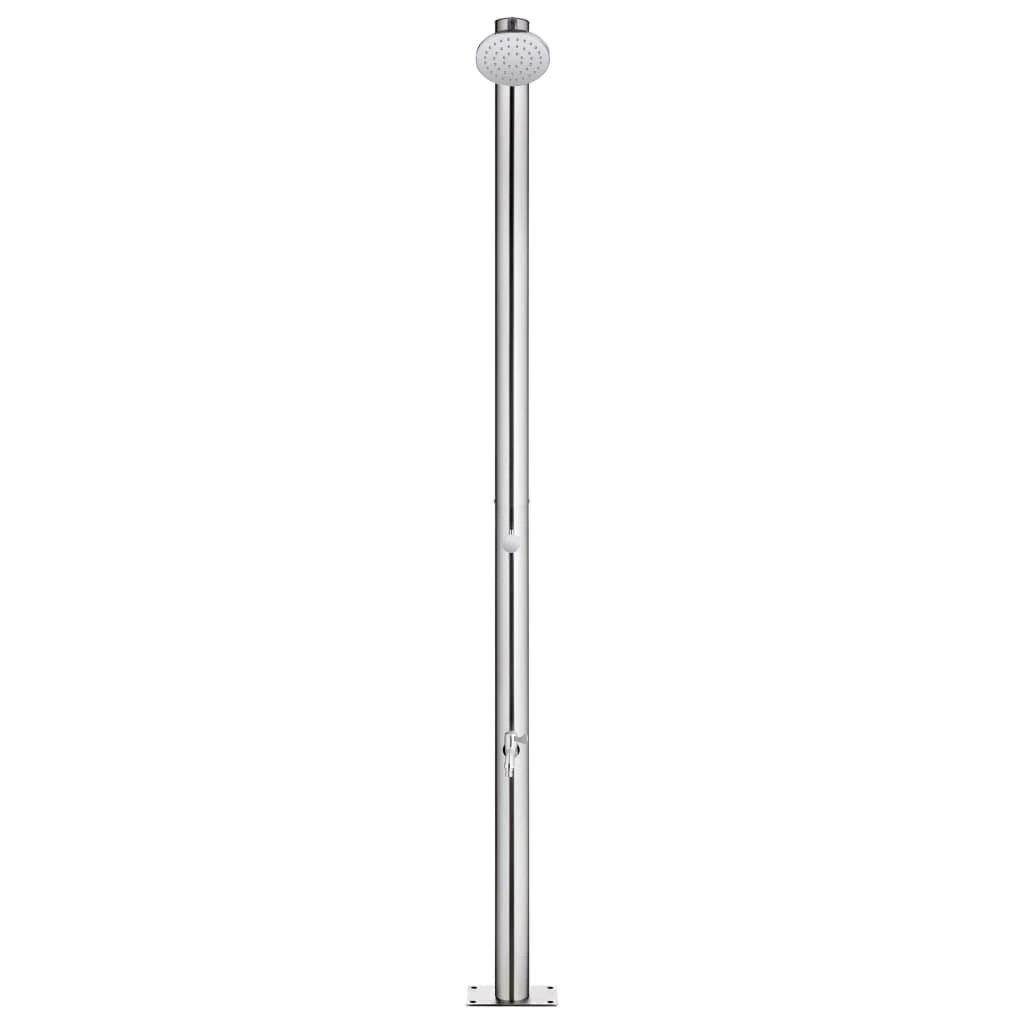 Sodo dušas su pilku pagrindu, 220cm, nerūdijantis plienas