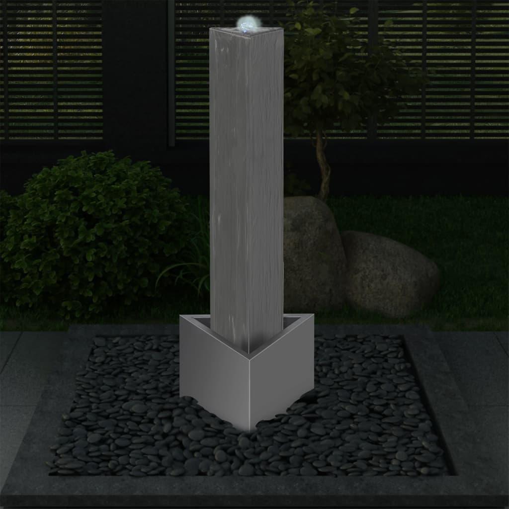 Sodo fontanas, sidabrinis, 37,7x32,6x110cm, plienas