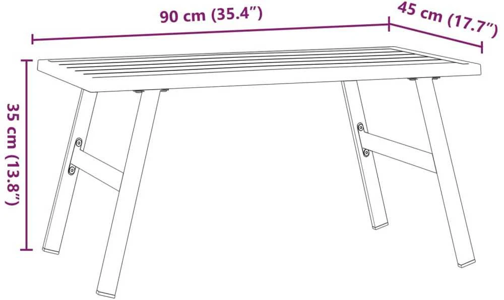 Sodo kavos staliukas, juodos spalvos, 90x45x35cm, plienas