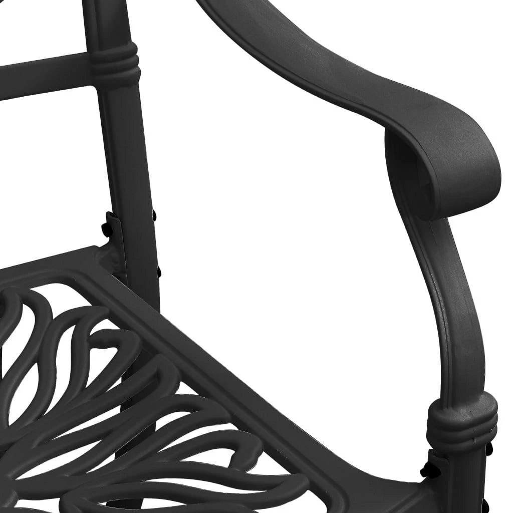 Sodo kėdės, 2vnt., juodos spalvos, lietas aliuminis