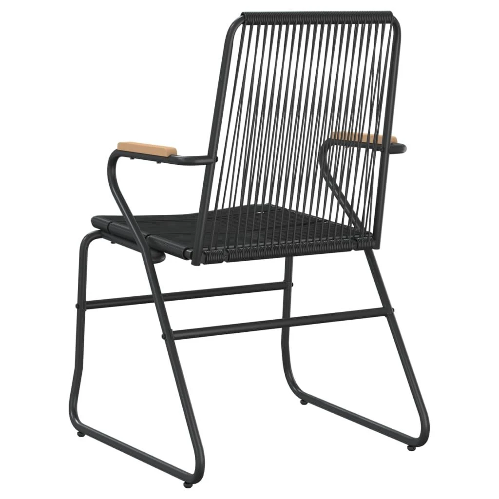 Sodo kėdės, 4vnt., juodos spalvos, 58x59x85,5cm, PVC ratanas
