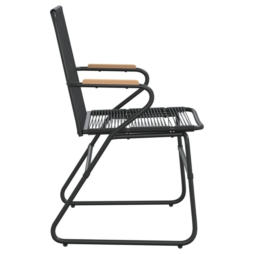 Sodo kėdės, 4vnt., juodos spalvos, 58x59x85,5cm, PVC ratanas