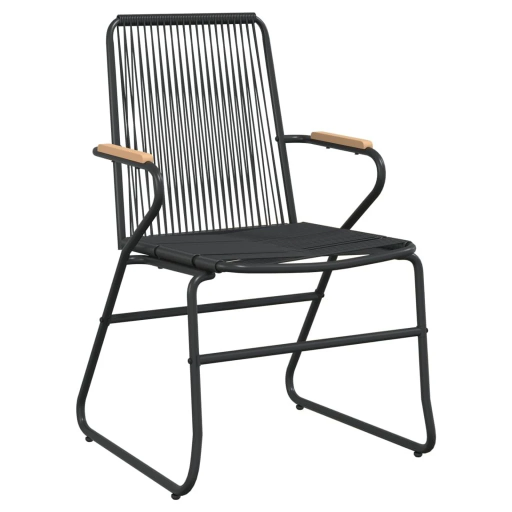 Sodo kėdės, 4vnt., juodos spalvos, 58x59x85,5cm, PVC ratanas