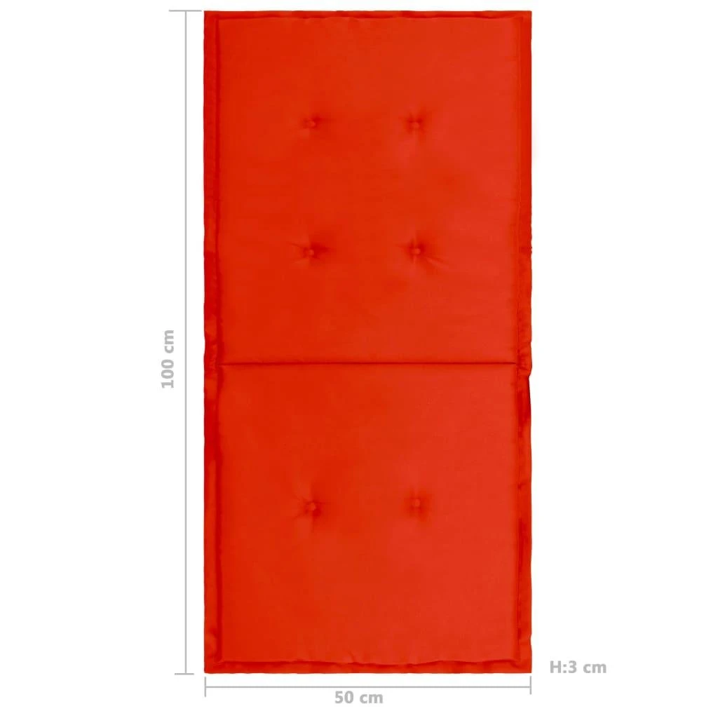 Sodo kėdės pagalvėlės, 4vnt., raudonos, 100x50x3cm, audinys