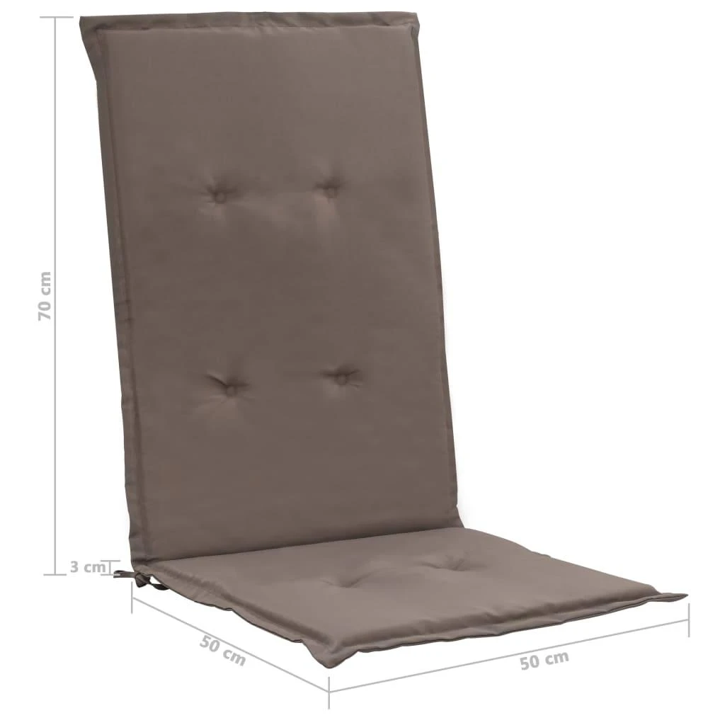 Sodo kėdės pagalvėlės, 4vnt., taupe, 120x50x3cm, audinys