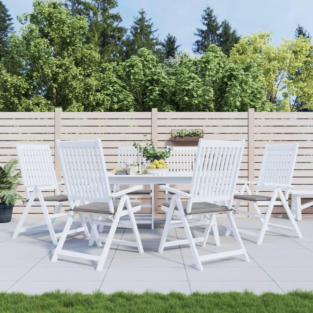Sodo kėdės pagalvėlės, 6vnt., pilkos, 50x50x3cm, audinys