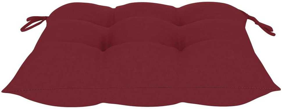 Sodo kėdės su vyno raudonomis pagalvėlėmis, 2vnt., tikmedis