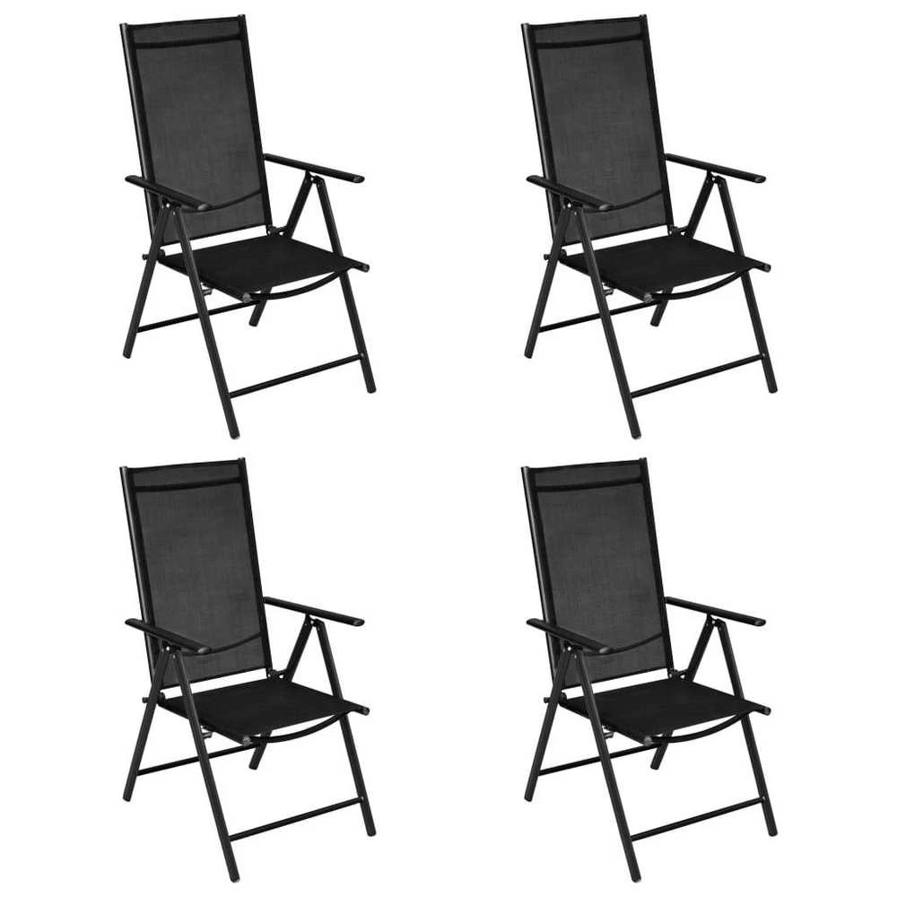 Lauko baldų komplektas Sodo komplektas, 5 dalių, juodas, aliuminis