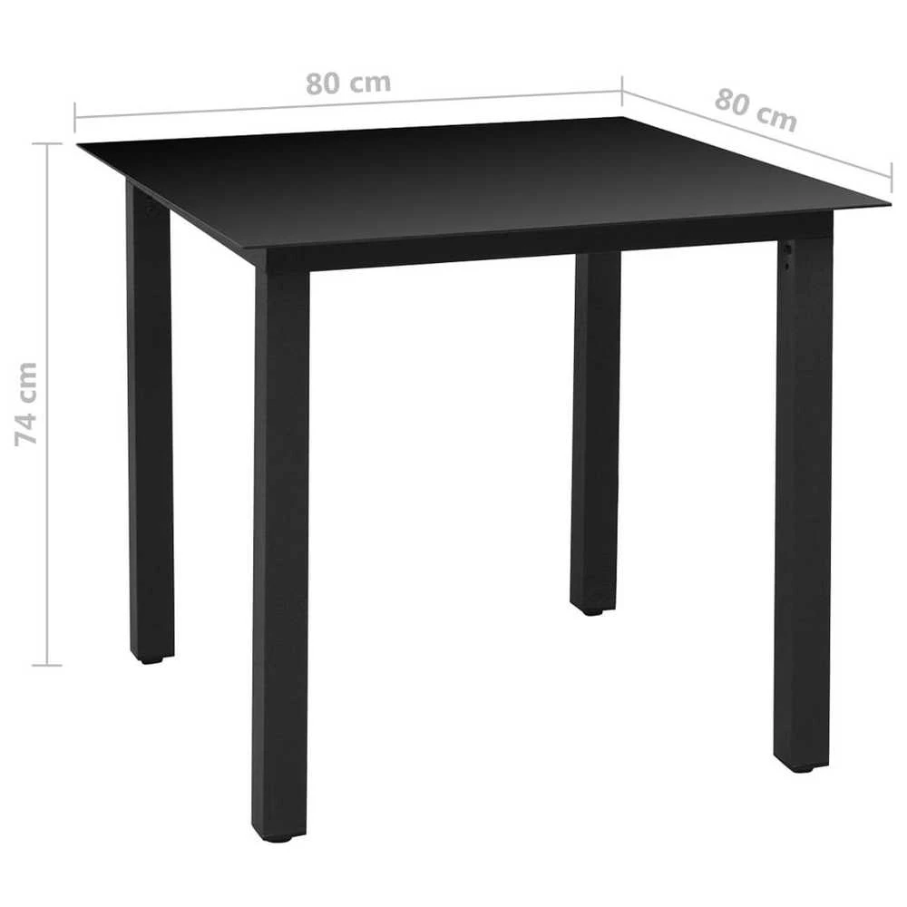 Lauko baldų komplektas Sodo komplektas, 5 dalių, juodas, aliuminis
