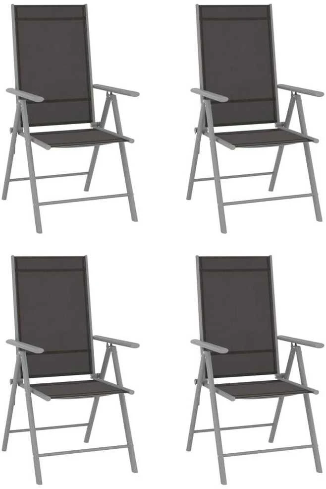 Lauko baldų komplektas Sodo komplektas, 5 dalių, sidabrinis, aliuminis ir tekstilenas