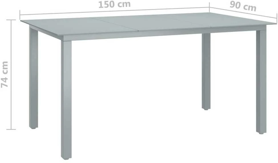 Lauko baldų komplektas Sodo komplektas, 7 dalių, sidabrinis ir juodas, aliuminis