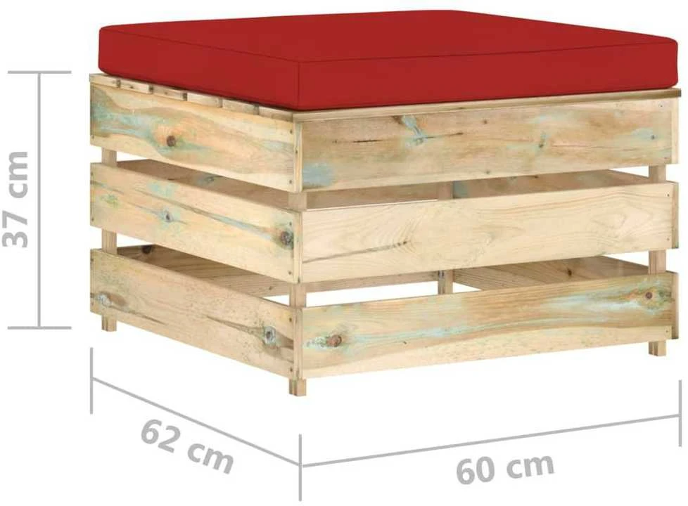 Lauko baldų komplektas Sodo komplektas su pagalvėlėmis, 2 dalių, impregnuota mediena
