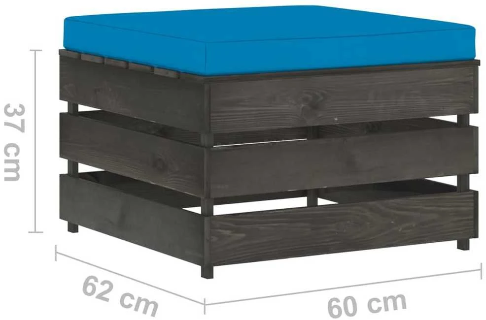 Lauko baldų komplektas Sodo komplektas su pagalvėlėmis, 2 dalių, impregnuota mediena