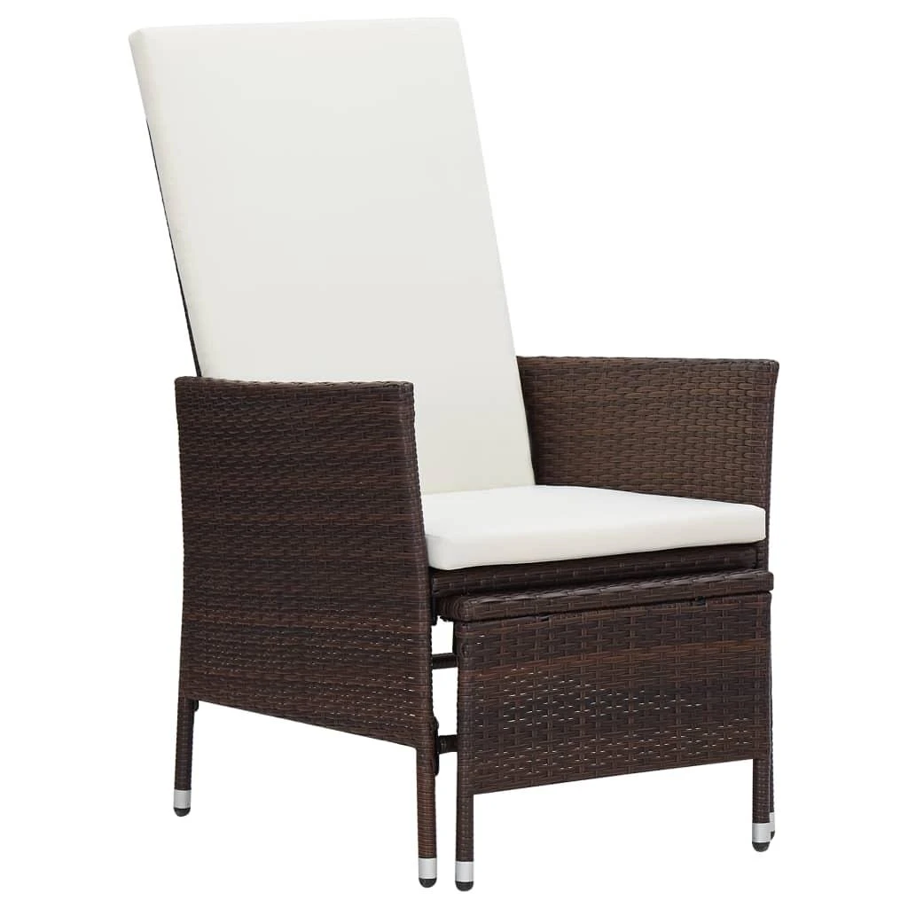 Lauko baldų komplektas Sodo komplektas su pagalvėlėmis, 2 dalių, rudas, poliratanas