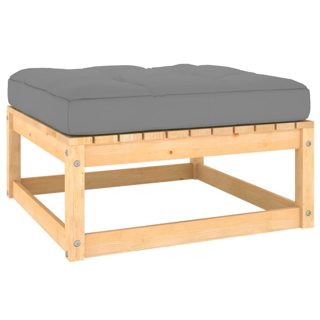 Lauko baldų komplektas Sodo komplektas su pagalvėlėmis, 3 dalių, pušies masyvas