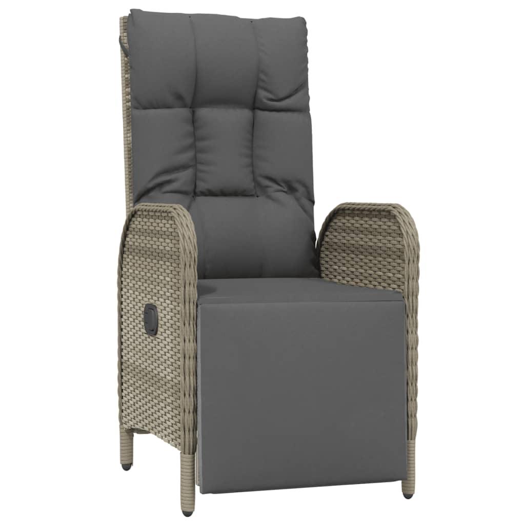 Lauko baldų komplektas Sodo komplektas su pagalvėlėmis, 3 dalių, pilkas, poliratanas
