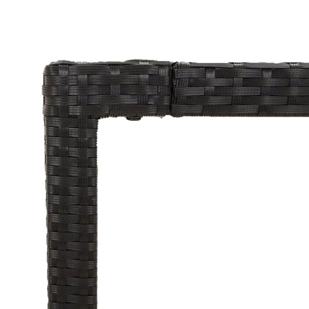 Lauko baldų komplektas Sodo komplektas su pagalvėlėmis, 5 dalių, juodas, poliratanas