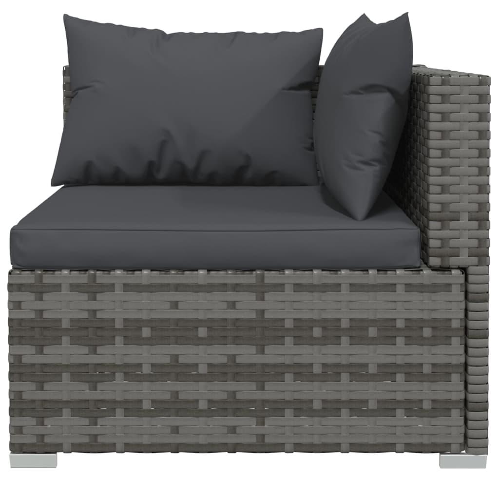 Lauko baldų komplektas Sodo komplektas su pagalvėlėmis, 6 dalių, pilkas, poliratanas