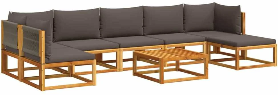 Sodo komplektas su pagalvėlėmis, 8 dalių, akacijos masyvas