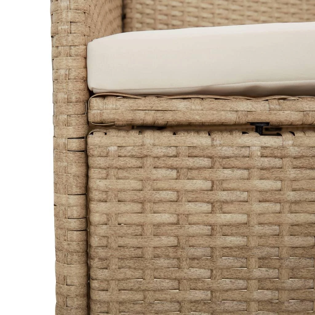 Lauko baldų komplektas Sodo komplektas su pagalvėlėmis, 9 dalių, smėlio, poliratanas