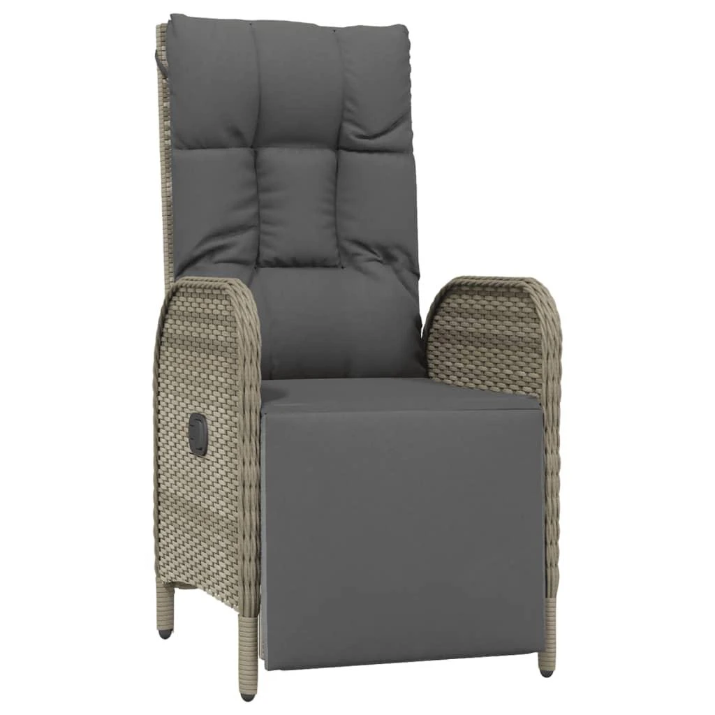 Lauko baldų komplektas Sodo komplektas, 5 dalių, juodas/pilkas, poliratanas