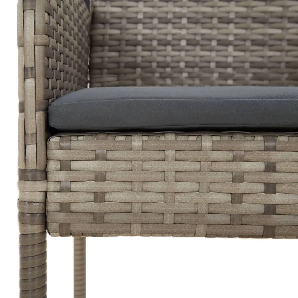 Lauko baldų komplektas Sodo komplektas, 9 dalių, juodas/pilkas, poliratanas