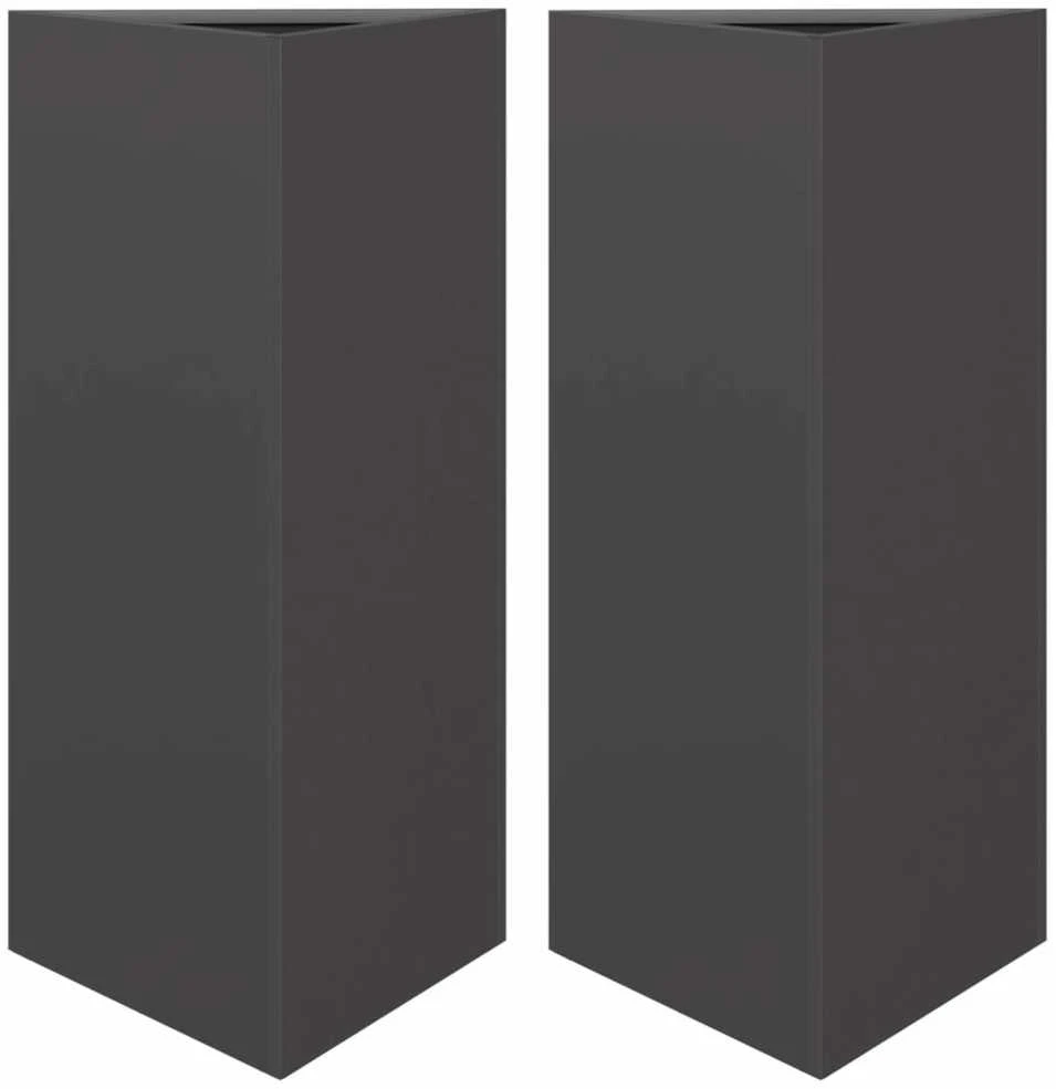 Sodo loveliai, 2vnt., juodi, 40x34,5x75cm, plienas, trikampiai