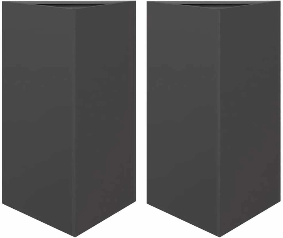 Sodo loveliai, 2vnt., juodi, 50x43x75cm, plienas, trikampiai