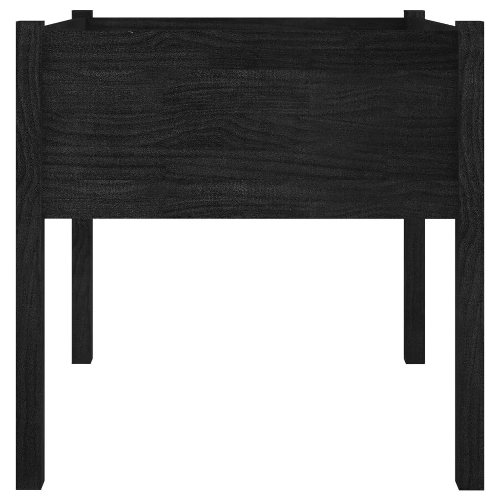 Sodo loveliai, 2vnt., juodi, 70x70x70cm, pušies masyvas