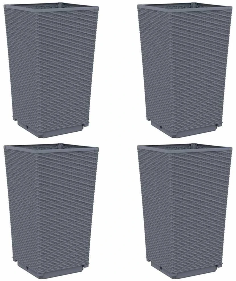 Sodo loveliai, 4vnt., pilkos spalvos, 32,5x32,5x57cm, PP