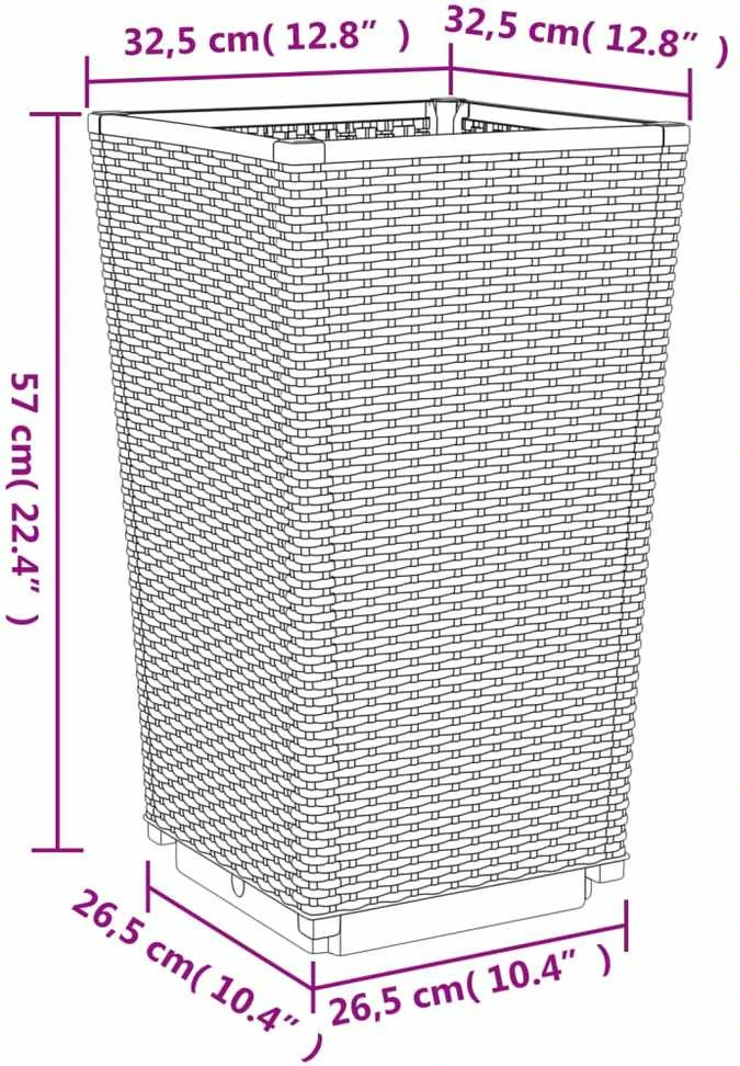 Sodo loveliai, 4vnt., pilkos spalvos, 32,5x32,5x57cm, PP