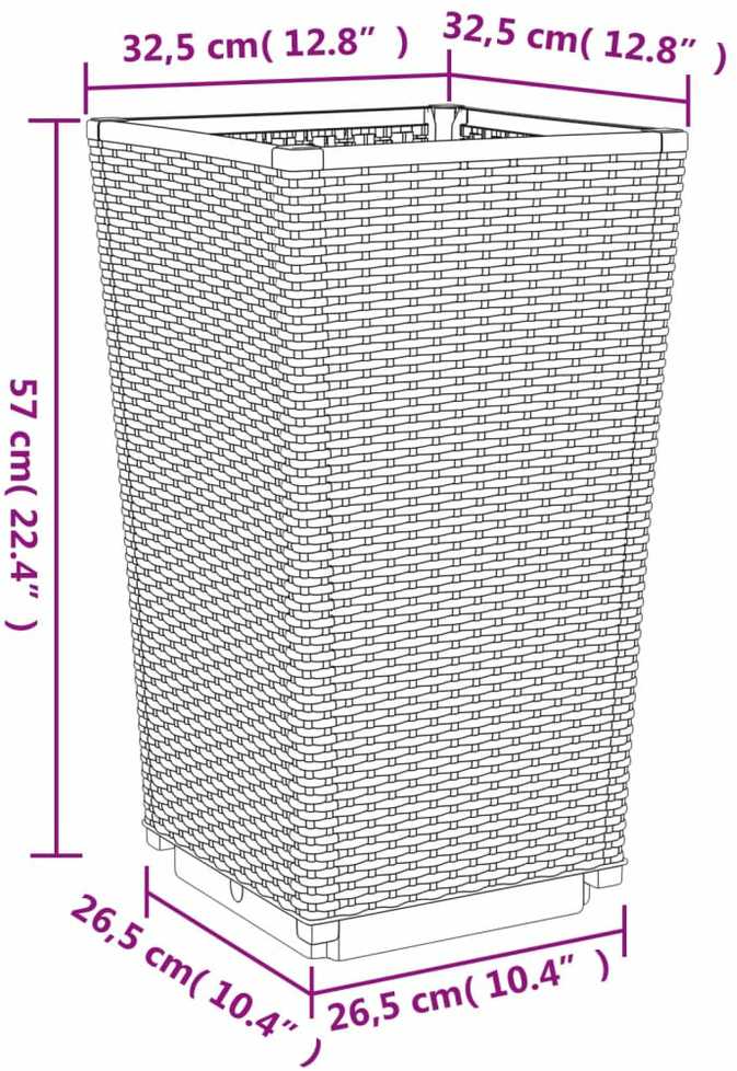 Sodo loveliai, 4vnt., rudos spalvos, 32,5x32,5x57cm, PP