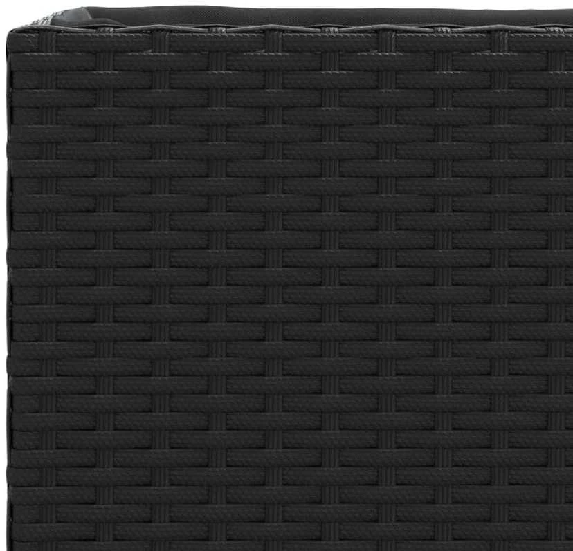 Sodo loveliai su ratukais, 2vnt., juodi, 107x32x38cm, ratanas