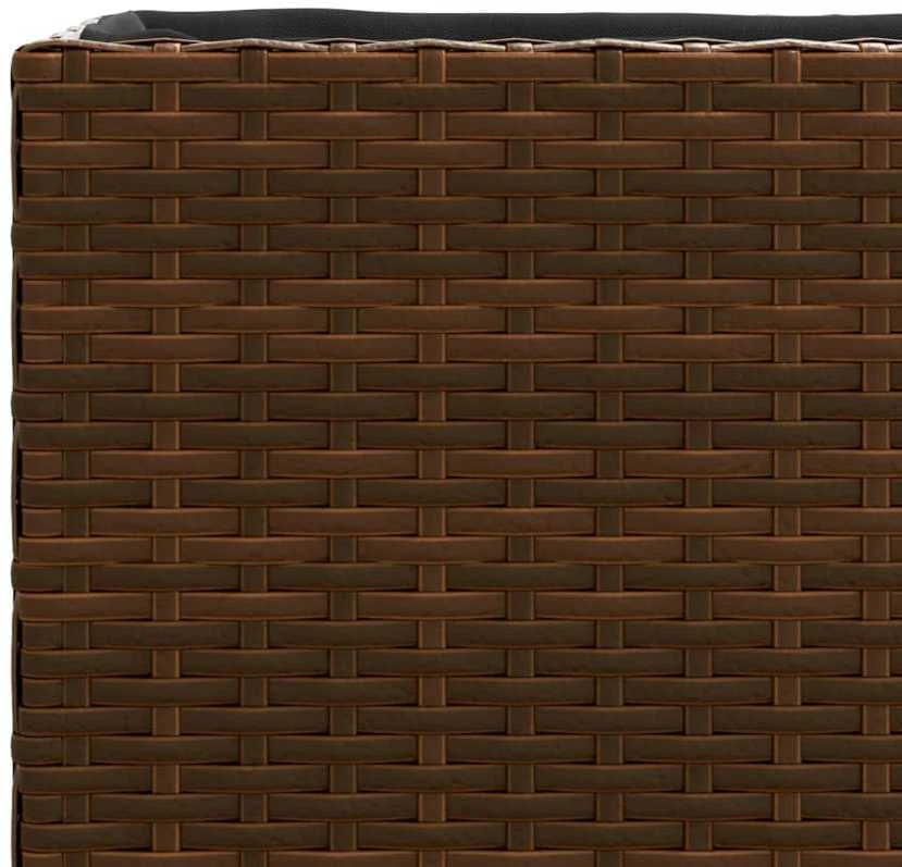 Sodo loveliai su ratukais, 2vnt., rudi, 107x32x38cm, PE ratanas