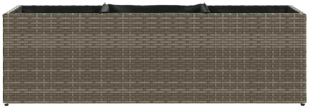Sodo loveliai su vazonais, 2vnt., pilki, 105x30x32cm, ratanas