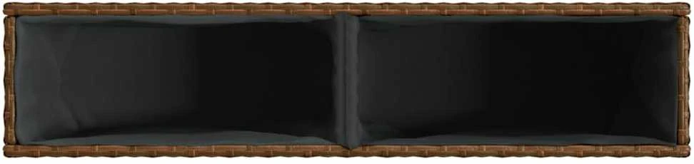 Sodo loveliai su vazonais, 2vnt., rudi, 90x20x40cm, poliratanas