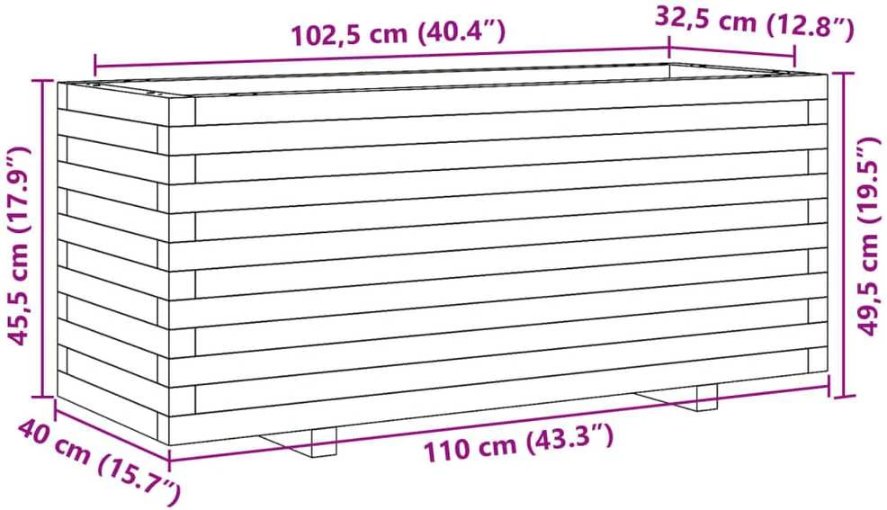 Sodo lovelis, 110x40x49,5cm, impregnuota pušies mediena