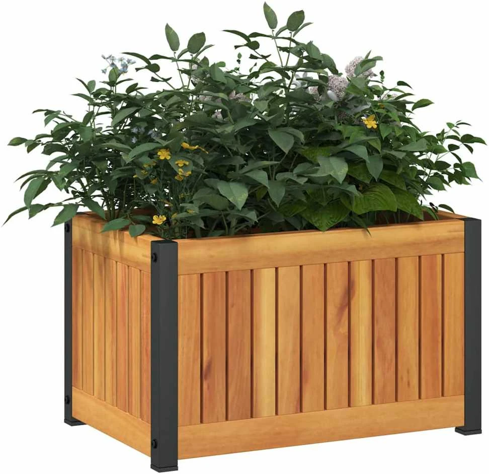 Sodo lovelis, 45x30x27,5cm, akacijos medienos masyvas/plienas