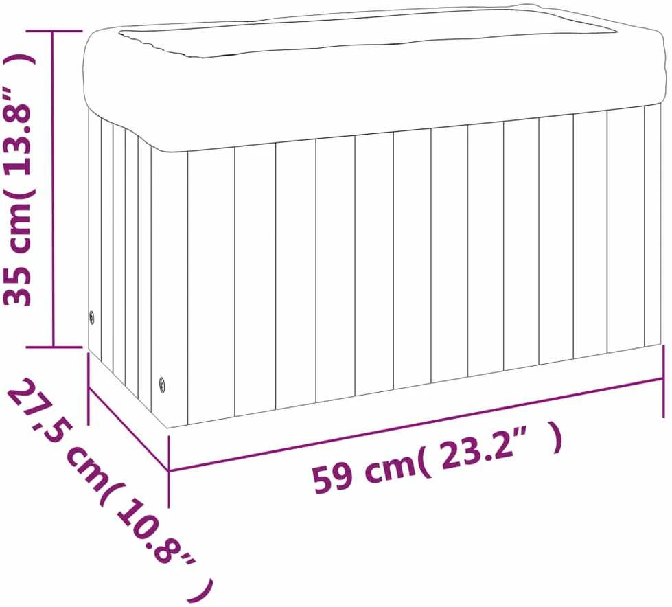 Sodo lovelis, 59x27,5x35cm, akacijos medienos masyvas