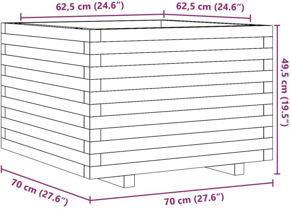 Sodo lovelis, 70x70x49,5cm, impregnuota pušies mediena
