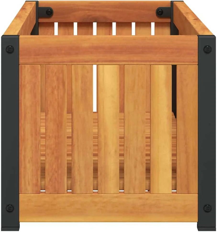 Sodo lovelis, 80x30x27,5cm, akacijos medienos masyvas/plienas